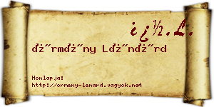 Örmény Lénárd névjegykártya